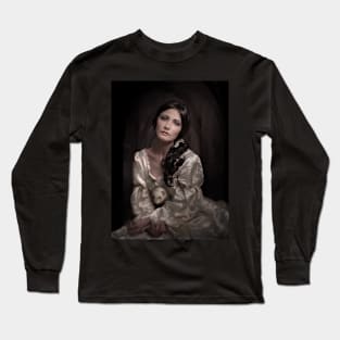 portrait of woman in vintage dress Long Sleeve T-Shirt